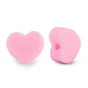 Perles en polym&egrave;re coeur Rose clair