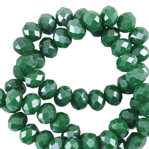 Perles &agrave; facettes 3x2mm disque Heishi Vert tr&egrave;fle-pearl shine coating