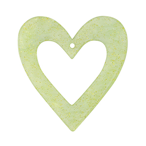 Pendentifs en r&eacute;sine c&oelig;ur Vert clair