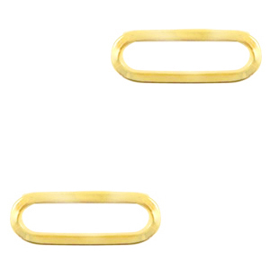 Breloques en acier Inox/connecteur ovale Dor&eacute;