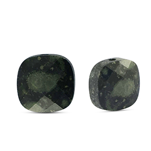 Perles en pierre naturelle Verre carr&eacute;es Noir-gris