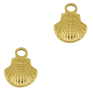 Breloques en acier Inox coquille Dor&eacute;