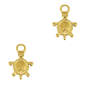Breloques en acier Inox tortue Dor&eacute;