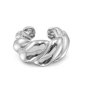 Bagues en acier Inox torsad&eacute; Argent&eacute;