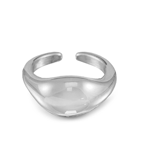 Bagues en acier Inox goutte Argent&eacute;