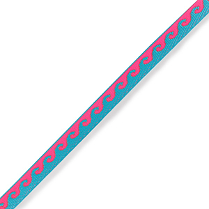 Ruban texte waves N&eacute;on bleu-rose