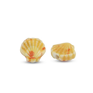 Perles en c&eacute;ramique coquille Rouge-dor&eacute;