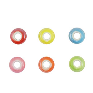 Perles en c&eacute;ramique rondelles Multicolore