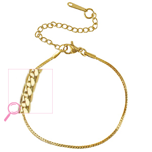 Bracelets en acier Inox serpentine Dor&eacute;