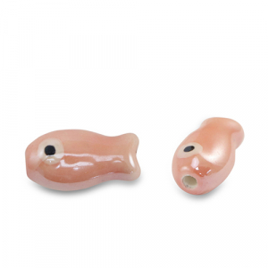 Perles en c&eacute;ramique poisson Rose