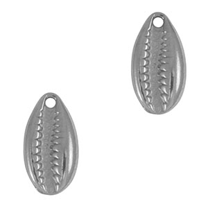 Breloques en acier Inox cauri Argent&eacute;