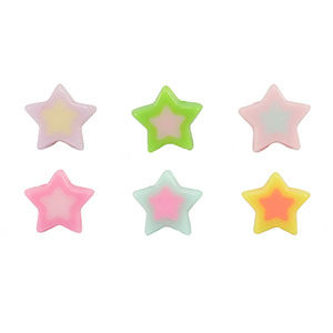 Perles acryliques &eacute;toile Multicolore