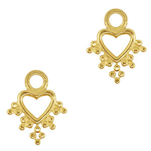 Breloques en acier Inox coeur Dor&eacute;