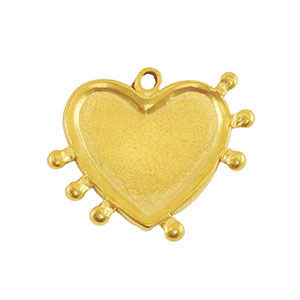 Breloques en acier Inox coeur Dor&eacute;