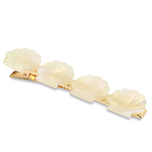 Accessoires pour cheveux pince &agrave; cheveux coquille Blanc