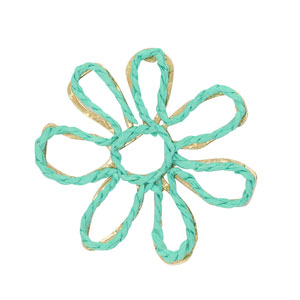Pendentifs en Raphia fleur 55mm Vert