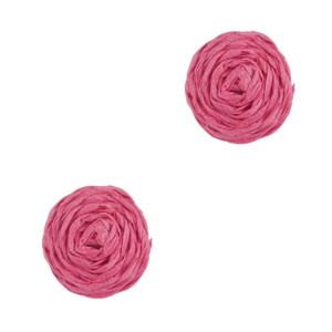 Pendentifs en Raphia 12mm Fuchsia