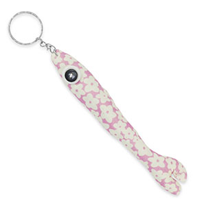 Porte-cl&eacute;s poisson 17.5cm Blanc cass&eacute;-lilas