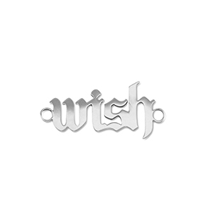 Breloques en acier Inox connecteur ''wish'' Argent&eacute;