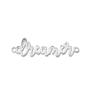 Breloques en acier Inox connecteur ''dreamer'' Argent&eacute;