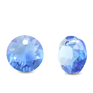 Pendentifs en verre Crystal glass rond Bleu saphir