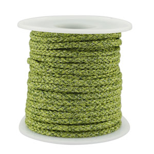 Cordon tress&eacute; tendance 3.5mm Vert-argent&eacute;