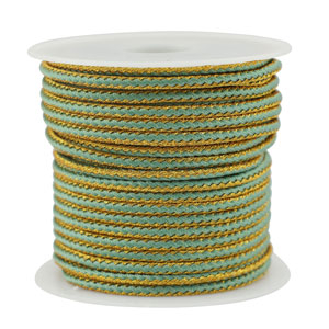 Cordon tress&eacute; tendance 2.3mm Vert menthe-dor&eacute;