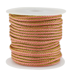 Cordon tress&eacute; tendance 2.3mm Rose-dor&eacute;