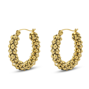 Boucles d'oreilles / puces en acier Inox Dor&eacute;