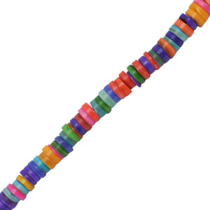 Perles coquillage disque Multicolore
