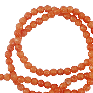 Pierres naturelles 3mm facett&eacute;es Orange