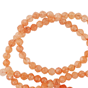 Pierres naturelles 3mm facett&eacute;es Clair orange