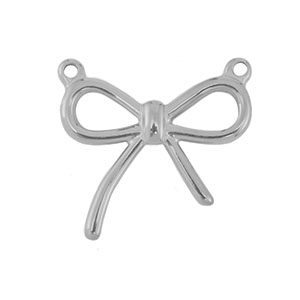 Breloques en acier Inox n&oelig;ud Argent&eacute;