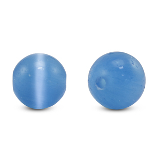 Perles en verre 6 mm Oeil de chat Bleu