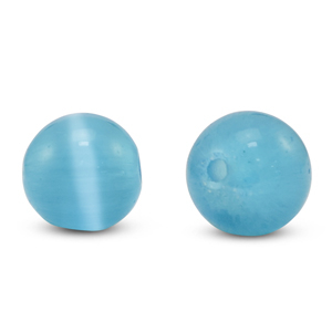 Perles en verre 6 mm Oeil de chat Bleu ciel