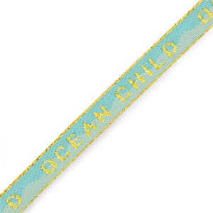 Ruban texte "Ocean child" Bleu-dor&eacute;