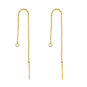 Boucles d'oreilles puces en acier Inox Dor&eacute;