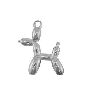 Breloques en acier Inox chien ballon Argent&eacute;