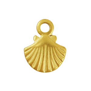 Breloques en acier Inox coquille Dor&eacute;