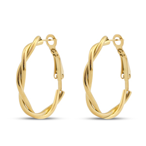 Boucles d'oreilles en acier Inox cr&eacute;oles Dor&eacute;