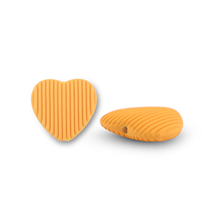 Perles acryliques c&oelig;ur Orange