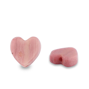 Pierres naturelles perles c&oelig;ur Rose vintage