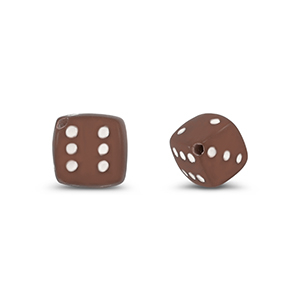 Perles acryliques d&eacute;s Marron