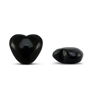 Perles acryliques c&oelig;ur Noir