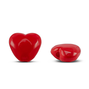 Perles acryliques c&oelig;ur Rouge