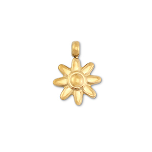 Breloques en acier Inox fleur Dor&eacute;