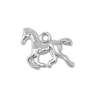 Breloques en m&eacute;tal avec cheval Argent&eacute;