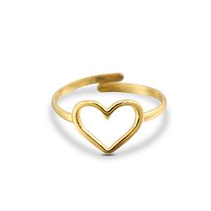 Bagues en acier Inox coeur Dor&eacute;