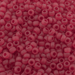 Perles de rocailles Miyuki 8/0 Transparent matte ruby red 8-141F
