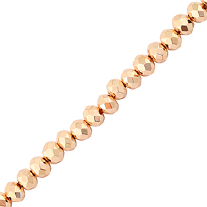 Perles &agrave; facettes 4x3mm disque Dor&eacute; rose m&eacute;tallique
